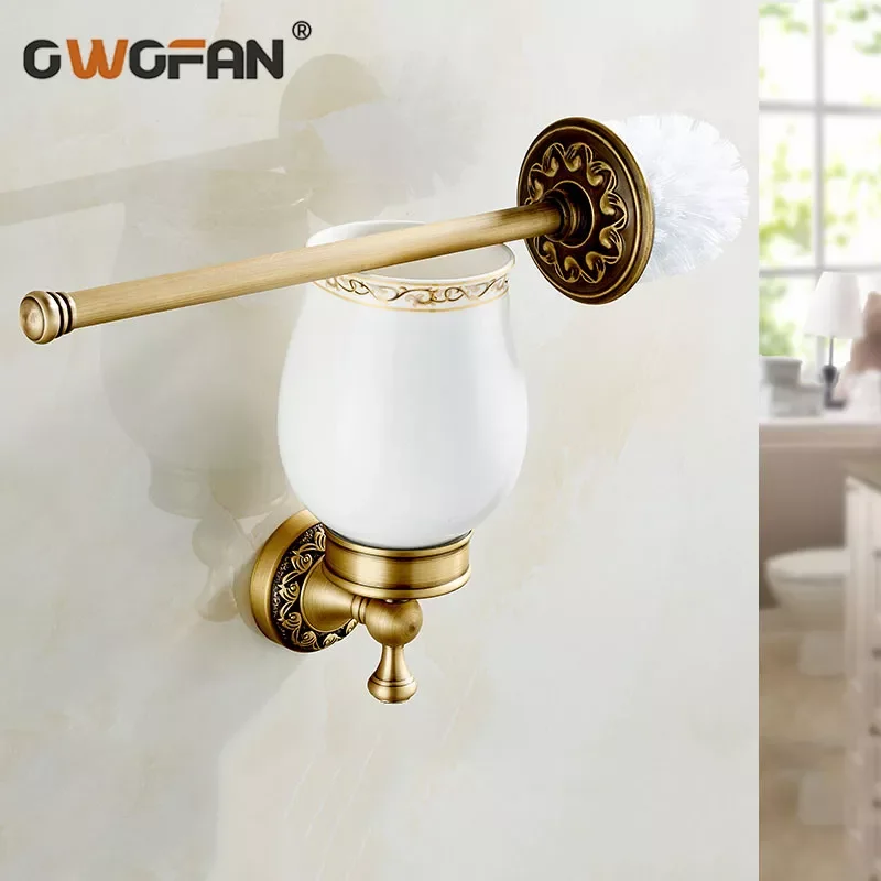 

Toilet Brush Holders Wall Mounted Toilet Cleaning Brush Antique Brass Toilet Brush Holder Bathroom Accessories DG-8310F