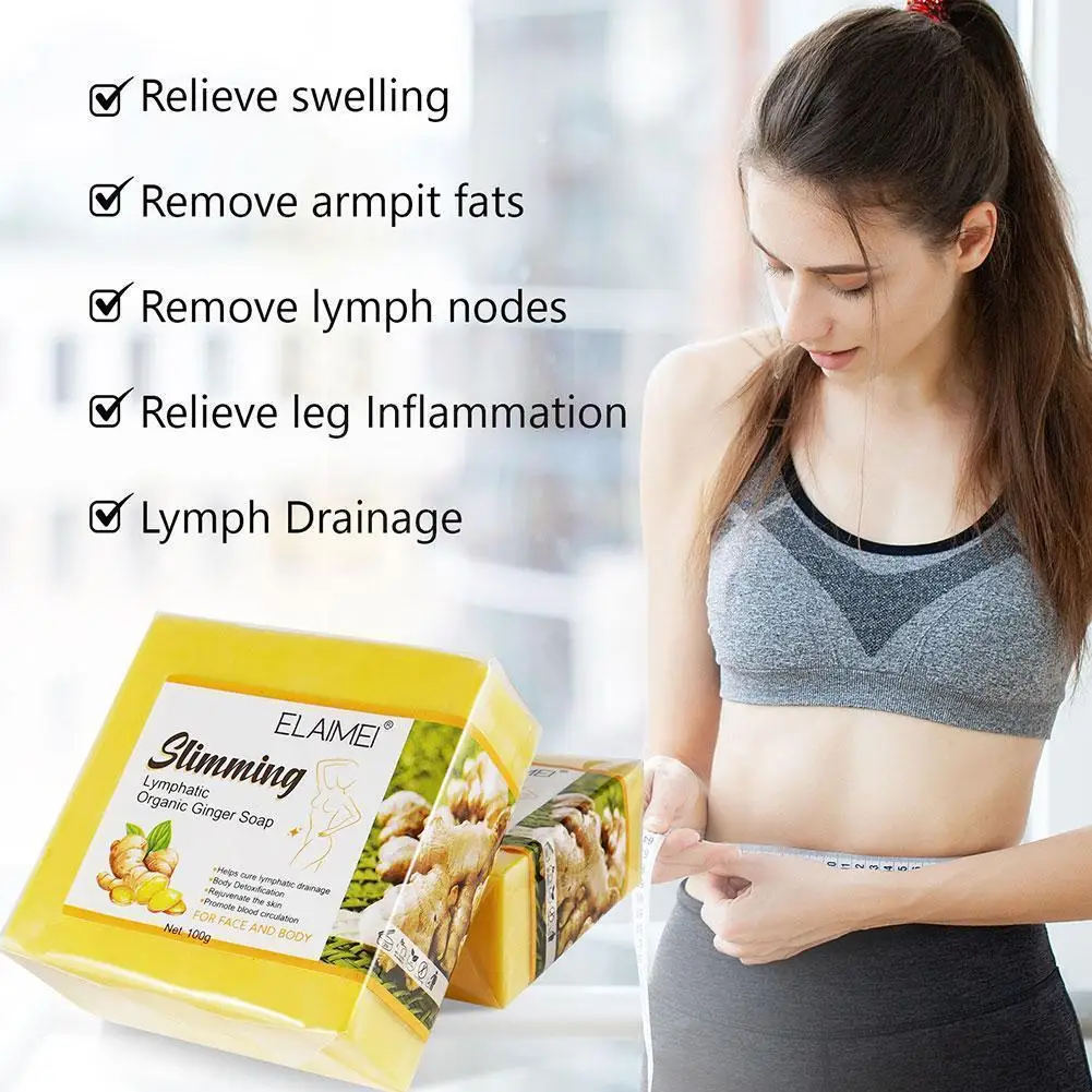 

Lymphatic Detox Organic Ginger Soap,ginger Lymphatic Soaps Bleaching Cleaning Drainage,turmeric Whitening Skin Soap D5T7