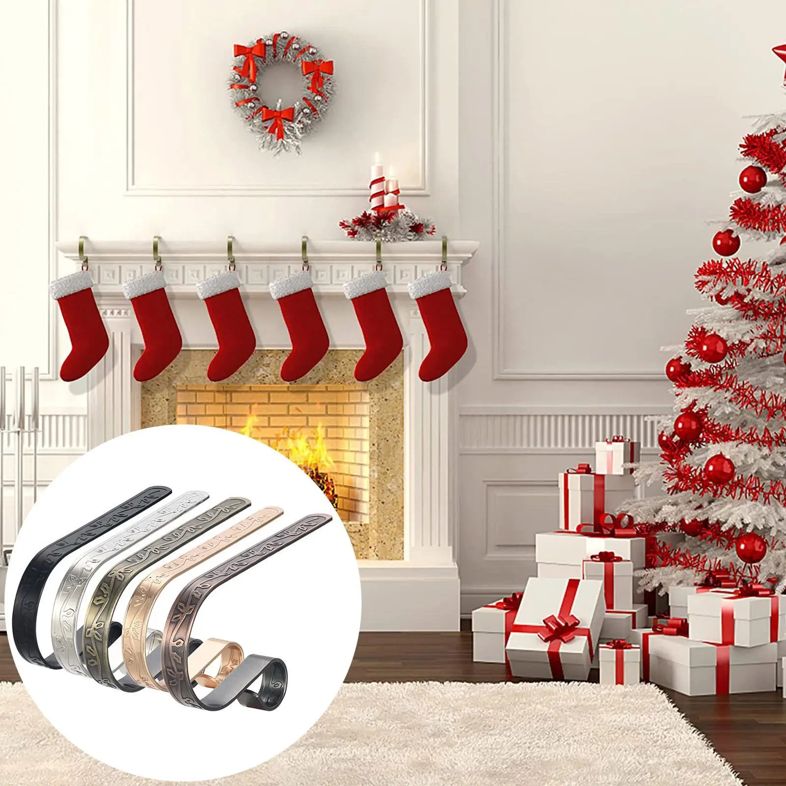 

Multipurpose Wreath Door Hanger Metal Hook Home Kitchen Wall Garland Holder Storage Rack Organizer Christmas Party Decoration