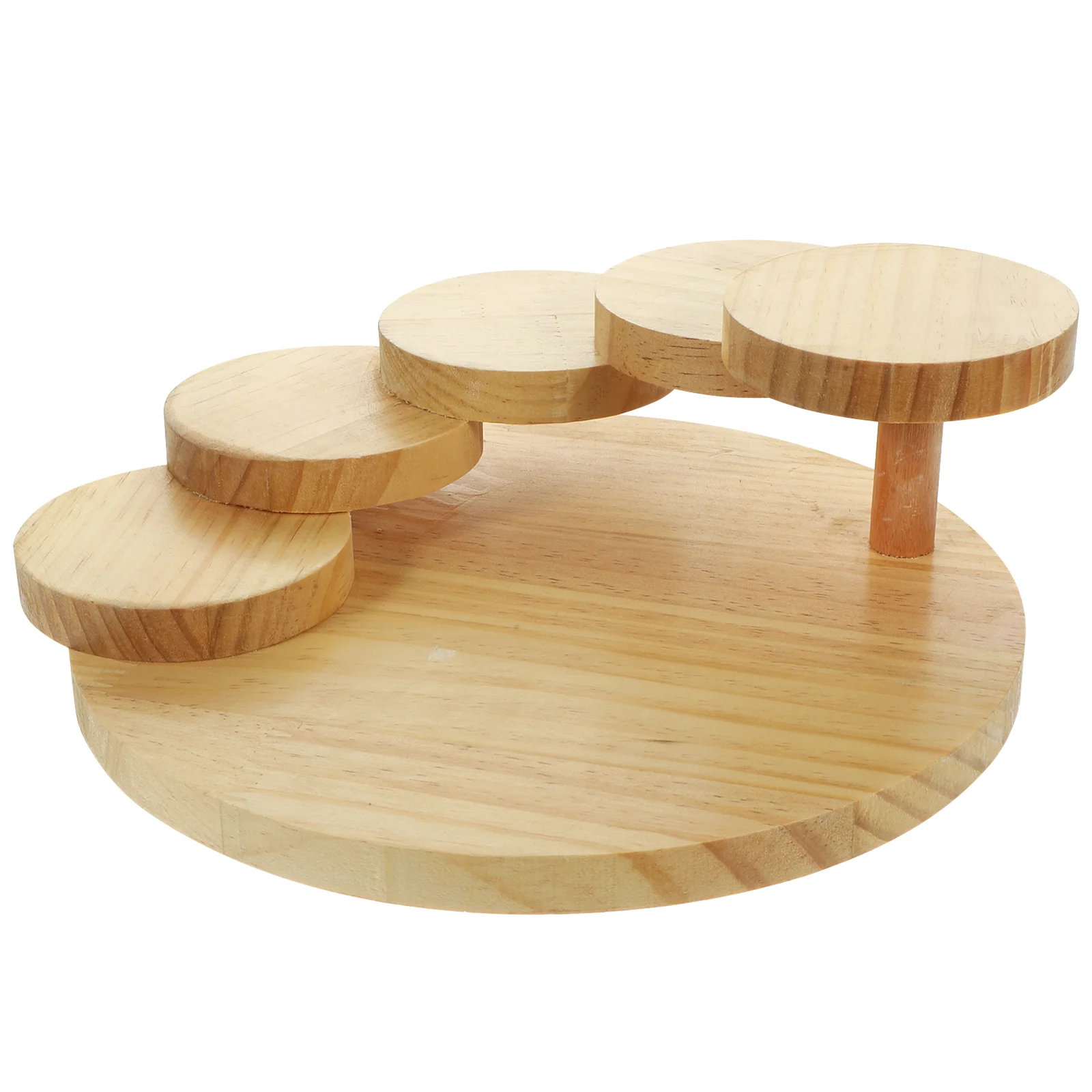 

Japanese Style Sushi Tray Wooden Sushi Plate Delicate Sushi Tray Rotating Stair Shape Sushi Serving Plate