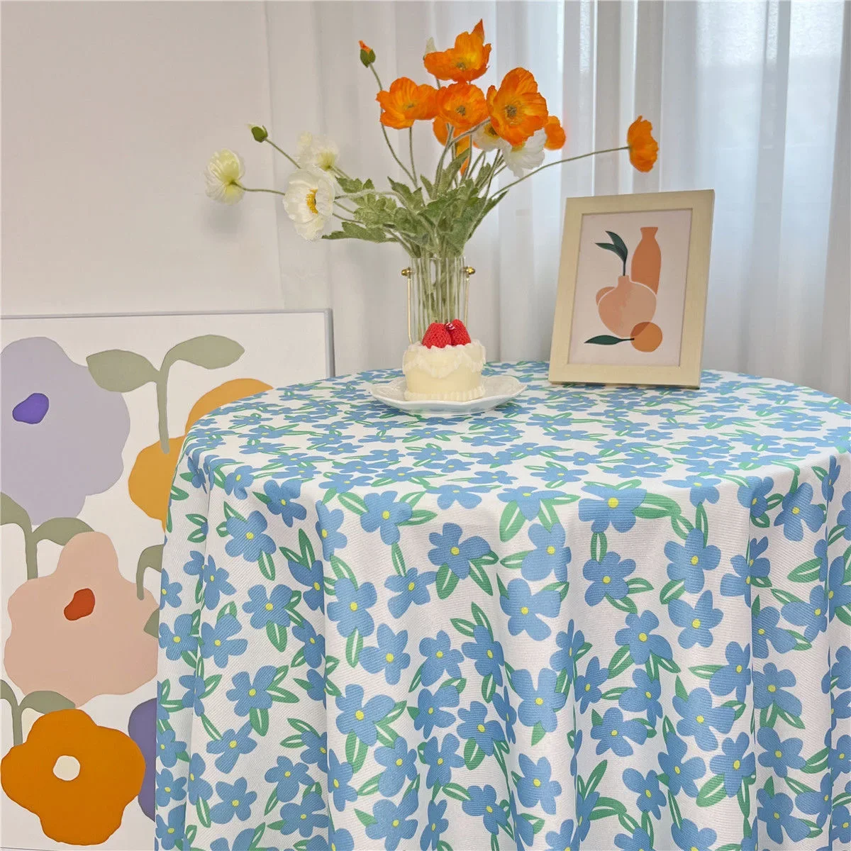

Checkered Book Table Cloth Fabric Art Girl Heart Inn Style Bedroom Table Cloth Table Cloth Xiao Qing New Style I1U3863