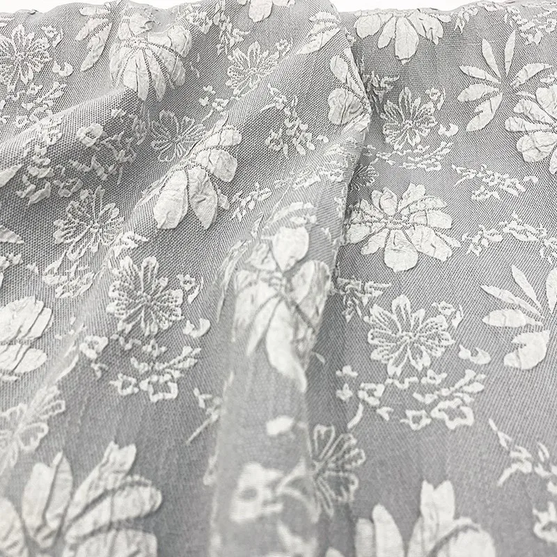 

White Embossed Jacquard Elasticity Fabric Design Sewing Material Cheongsam Dress Garment Fabric 150cm Sold By Meter