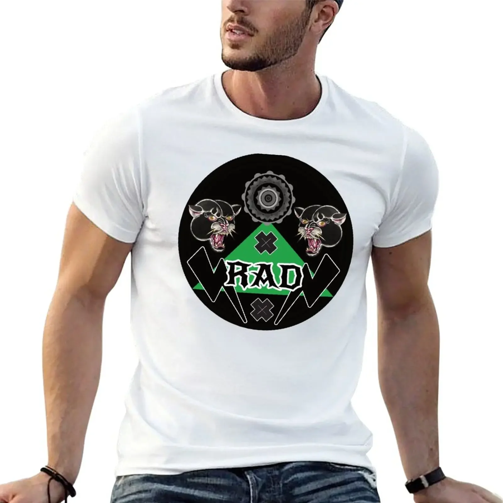 Фото rad power bike/black runner/футболка ebike, одежда больших размеров, винтажная одежда для мужчин №1