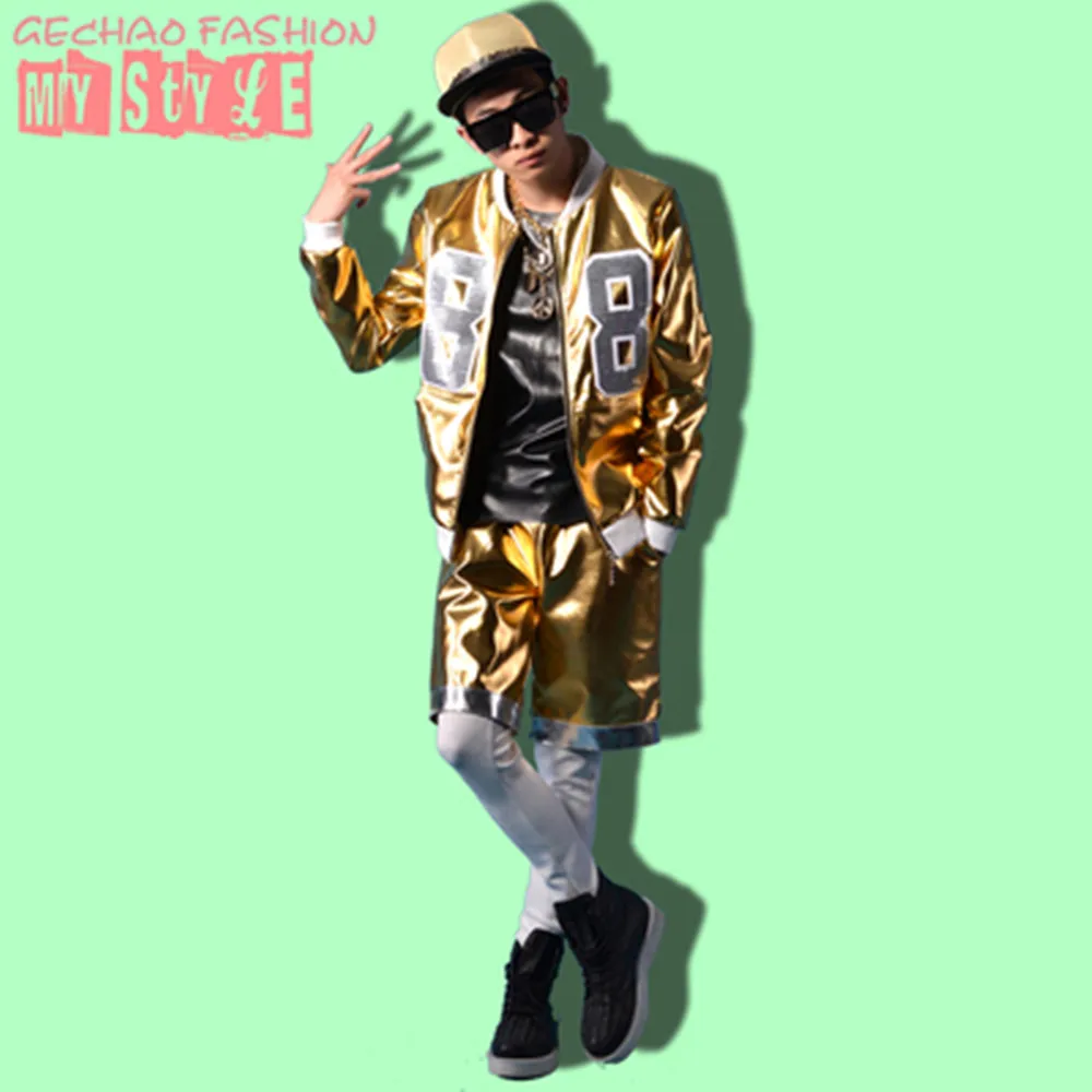 Молодежная модная куртка для ночного клуба певица DSDJ с золотыми буквами в стиле