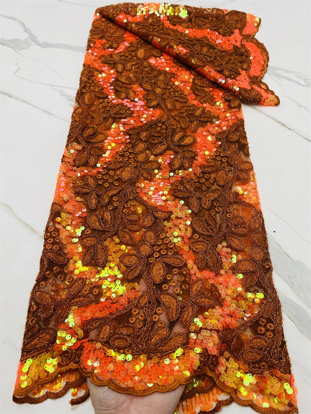 

African High Quality Lace Fabric 2022 White French Net Sequins Fabric Sewing Embroidered Lace in Tulle Nigeria Fabric 4700B