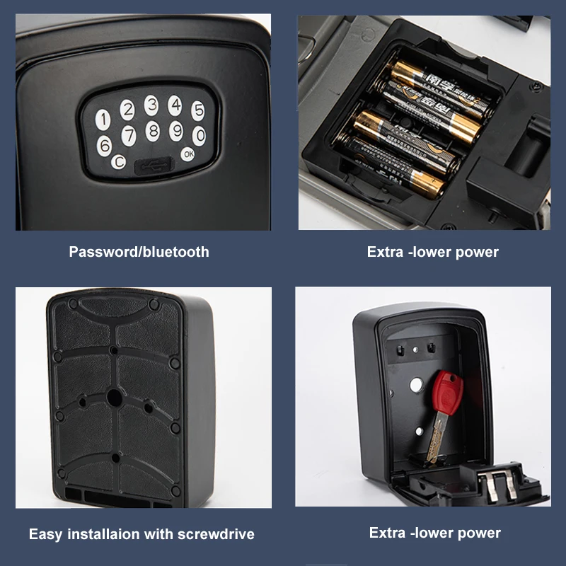 Buy TUYA Key Lock Smart Bluetooth APP Box Wall Mount Safe Wireless Dynamic Password Aluminum Alloy Storage on