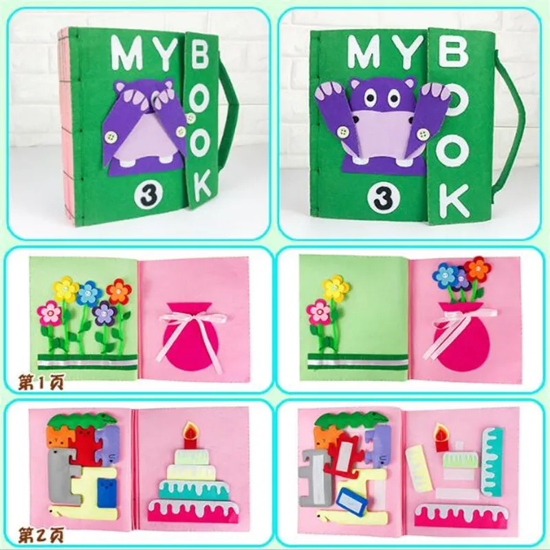 

3D Kid Cloth Book DIY Panting Book Manual Intelligence Puzzle Children Toy Book Early Education Development Educational Toys