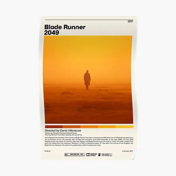 

Бегунок лезвия 2049 Денис виллеув Ми, плакат, украшение комнаты, печать дома, Современная винтажная забавная картина, художественная Настенна...