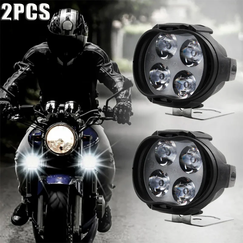 

2pcs 6 LED Motorcycle Headlight High Brightness Waterproof Fog Light Bulbs Spotlights Motorcycle Headlight Control Switch