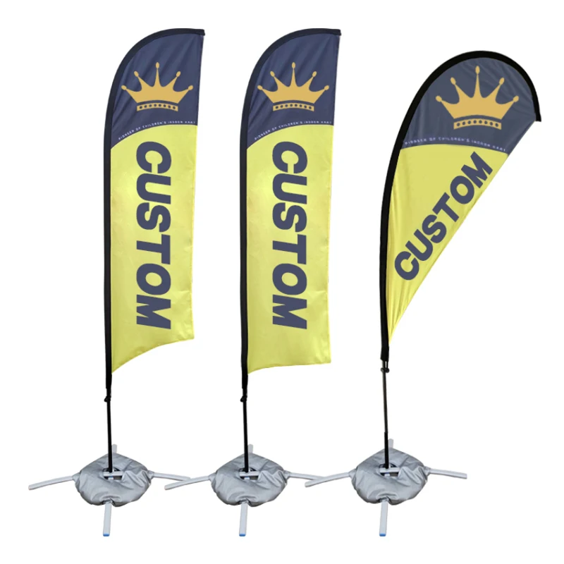 Beach Flagpole Feather Teardrop Flags And Banners With Base Custom Printing Club Advertising Sport Outdoor Using Promotion