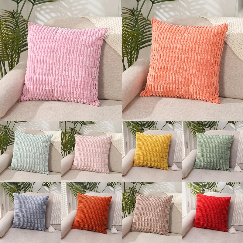 

Скандинавские вельветовые Наволочки, 2 шт., белые наволочки для диванных подушек, новое украшение для дома, для гостиной, 45x45 см, пушистая наволочка