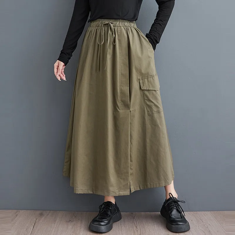 Женская трапециевидная юбка с высокой талией