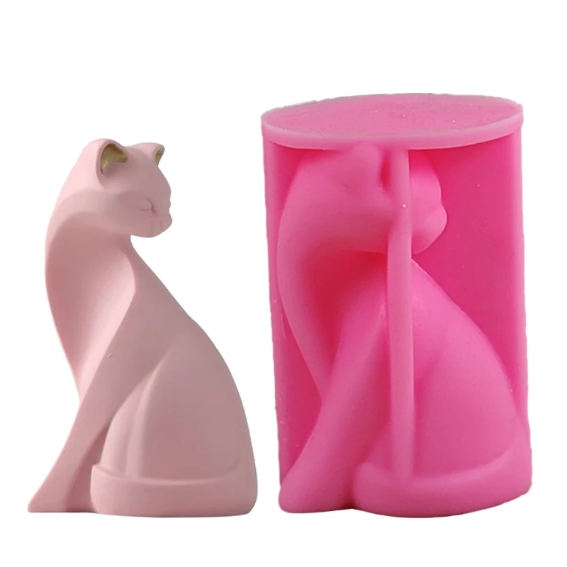 

Формы для свечей ручной работы в форме кошки с антипригарным силиконовым материалом для поделок своими руками T8DE
