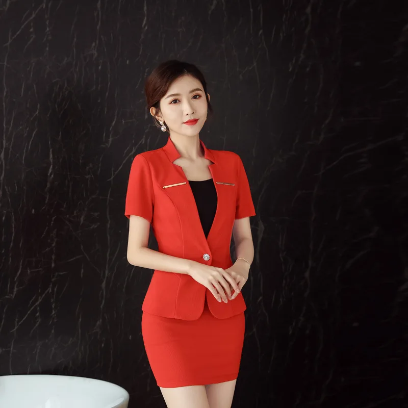 Женская рабочая одежда рубашка костюм с короткой юбкой для отеля официанта