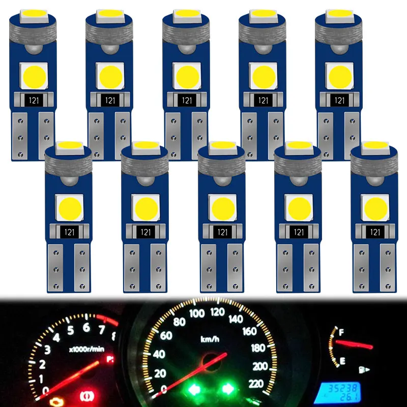 10 шт., лампочка T5, W3W, W1.2W | AliExpress
