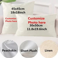 baby family pets custom cushion covers print short plush peachskin linen pillow case pillow cover diy logo wedding birthday gift