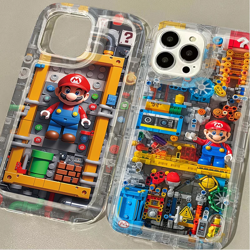 Anime Building M-Marios Phone Case For iPhone 16 15 14 13 12 11 Pro Max XS X XR 8 7 Plus SE 2020 Shockproof Silicone Back Cover