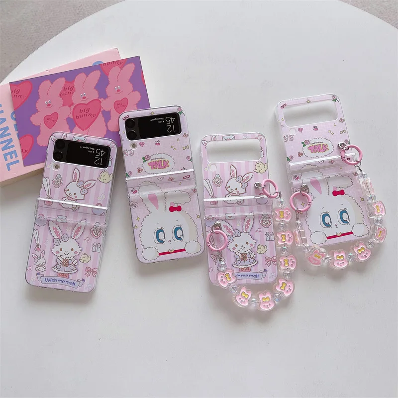 

Cartoon Rabbit Phone Case for Samsung Galaxy Z Flip 5 4 3 Protective Back Cover for ZFlip3 ZFlip4 ZFlip5 Case Shell