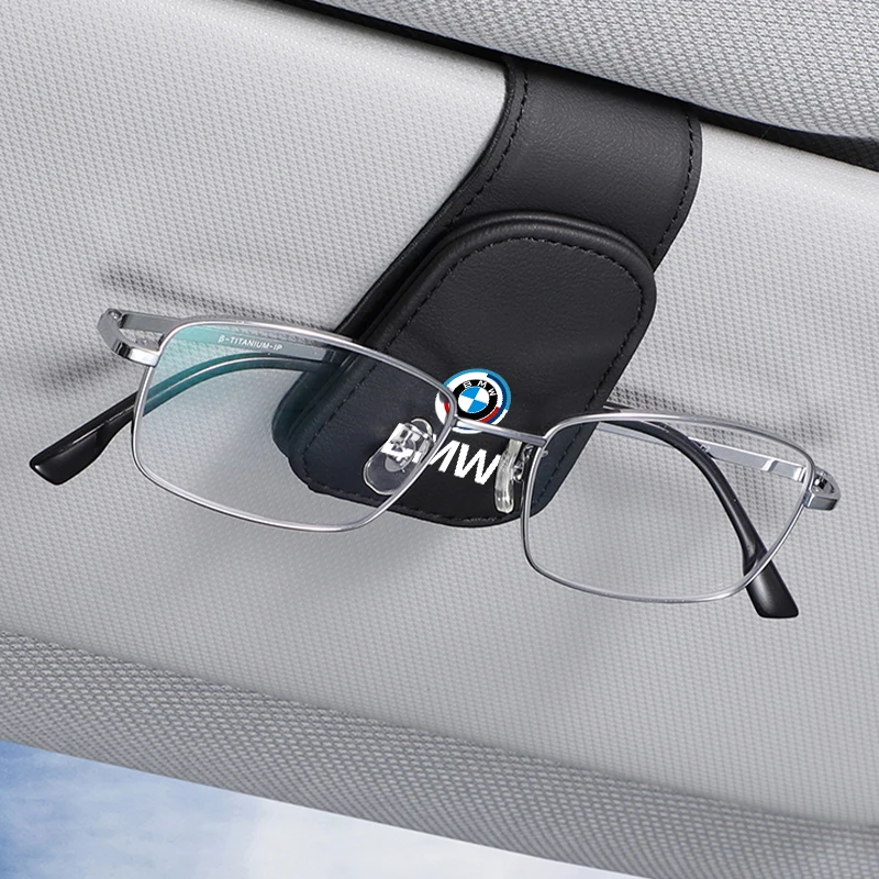 Universal Car Auto Sun Visor Eyeglass Hanger Clip Leather Glasses Holde For BMW 1 3 5 Series X1 X4 X5 X7 G20 G38 F20 F39