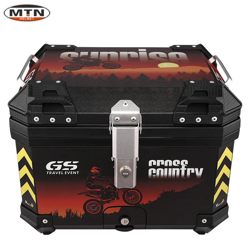 Motorcycle Rear Top Case Moto Luggage Storage Tail Box Waterproof Motorcycle Trunk Key Lock Tool Box ABS 45L
