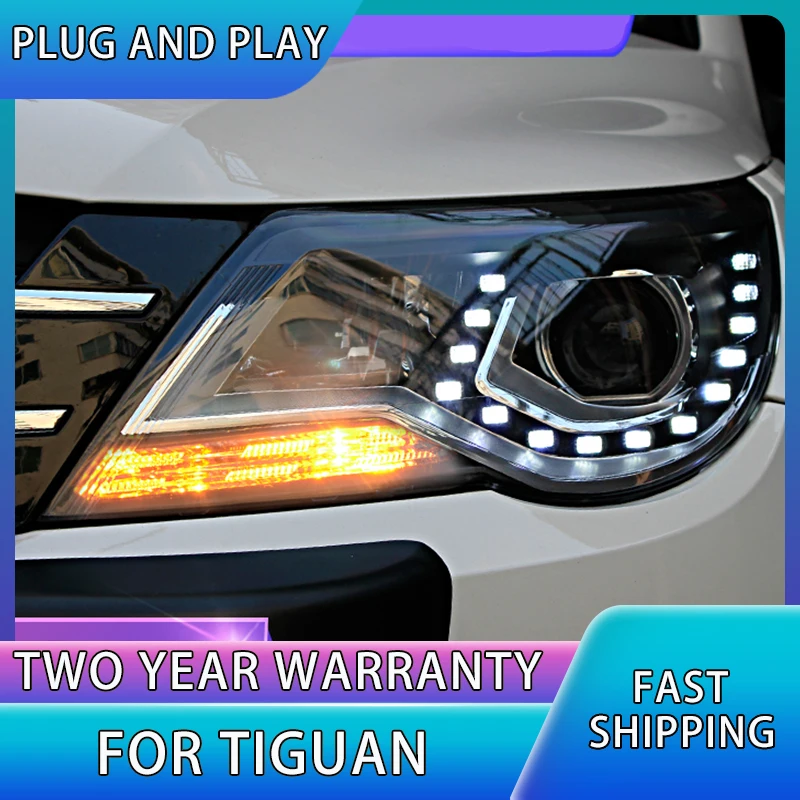 

Фары головного света для VW Tiguan, фары 2013-2017 светодиодный ные фары, ДХО, биксеноновые линзы, фары дальнего и ближнего света, парковка