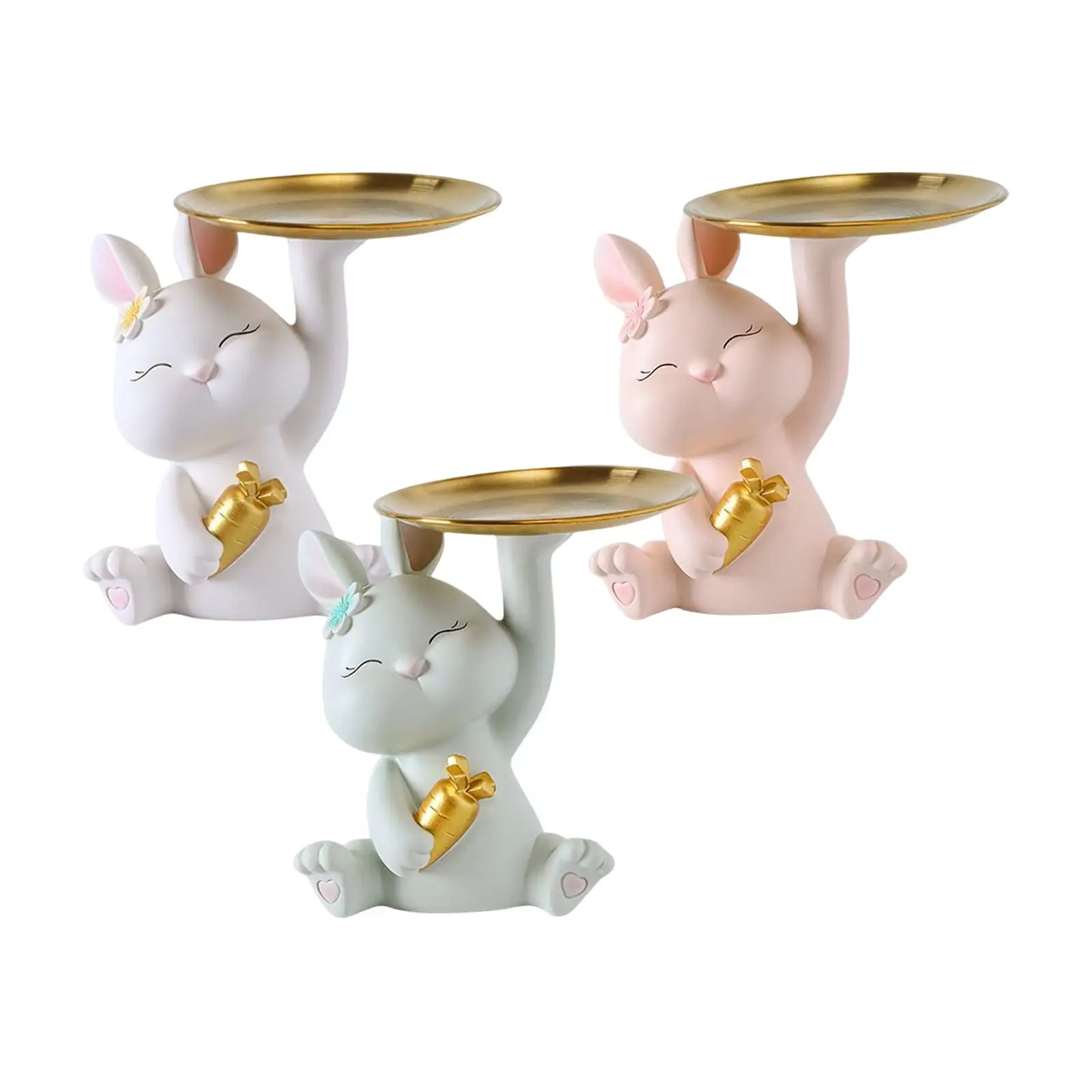 

Статуя кролика, поднос для хранения, статуэтка кролика, хранилище для всякой всячины для спальни, магазина, квартиры, прихожей