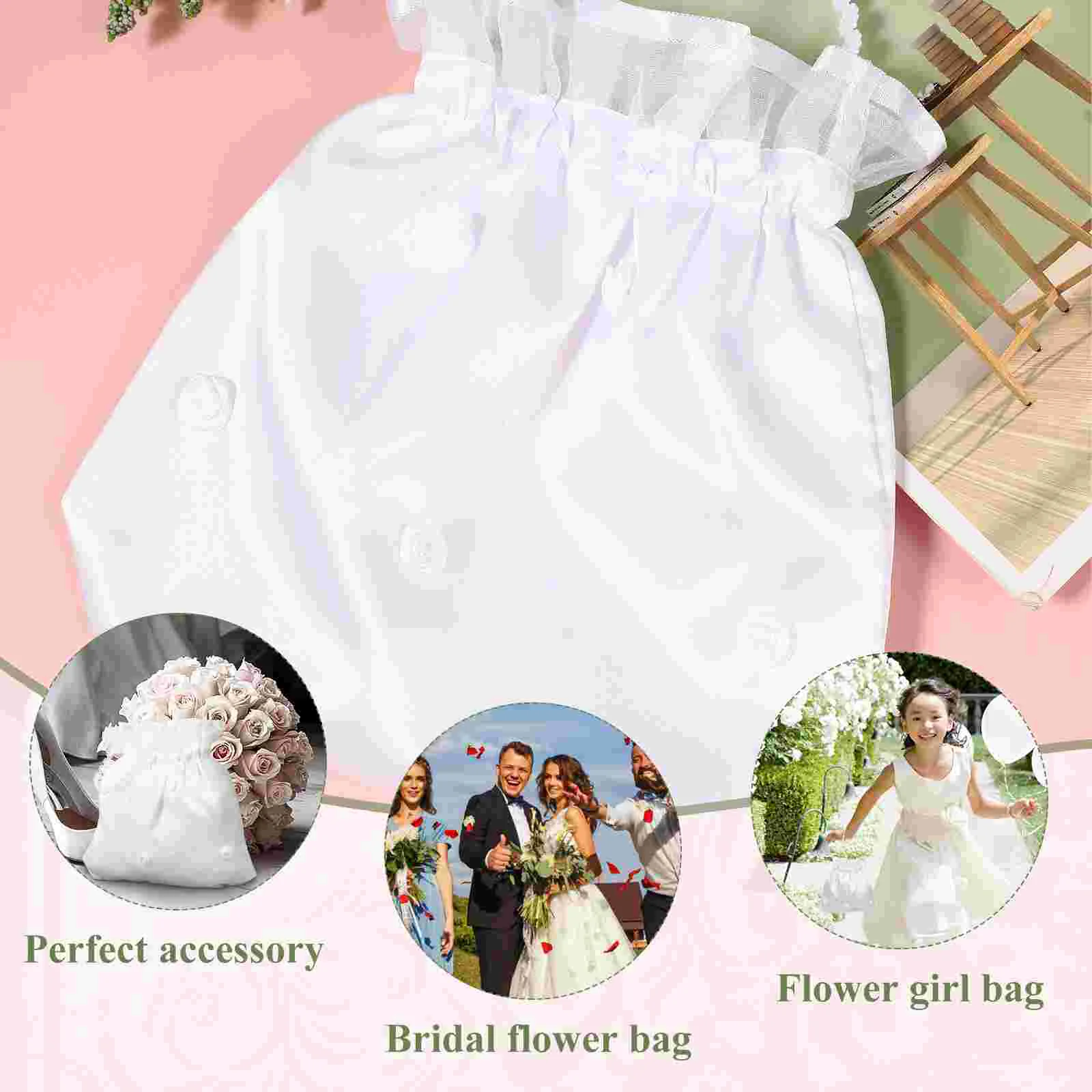 

1pc Satin Bride Handbag Wedding Gift Bags Drawstring Party Favor Bags Bridesmaid Handbag Wedding Candy Bags