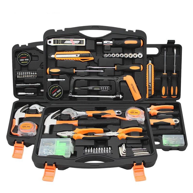 Household Hardware Electrician Electric Electric Drill Tool Set Multi-function Woodworking Combination Tool Box Set  - buy with discount