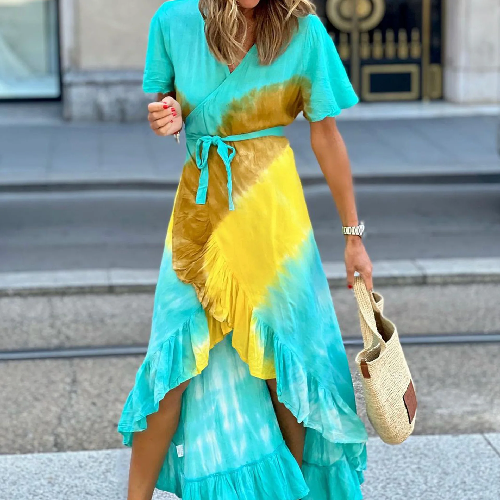 

2022 Summer Fashion Temperament Women's Sweet Beauty Printed Skims Dress