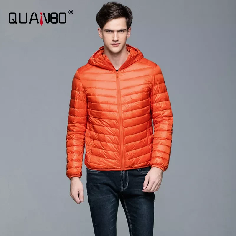 New2022 Quality Men's Lightweight Water-Resistant Packable Puffer Jacket Men Hooded Winter Autumn Down Jackets Warm Outwear