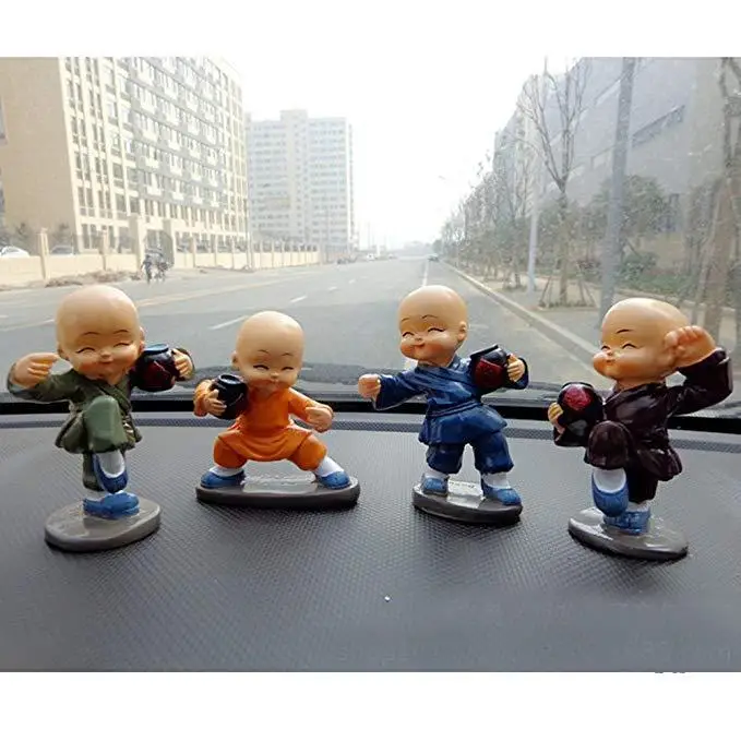 

【Clearance Sale】 4Pcs/Set Drunken Cartoon Little Monk Doll Decoration Auto Dashboard Car Ornament Toy Gift