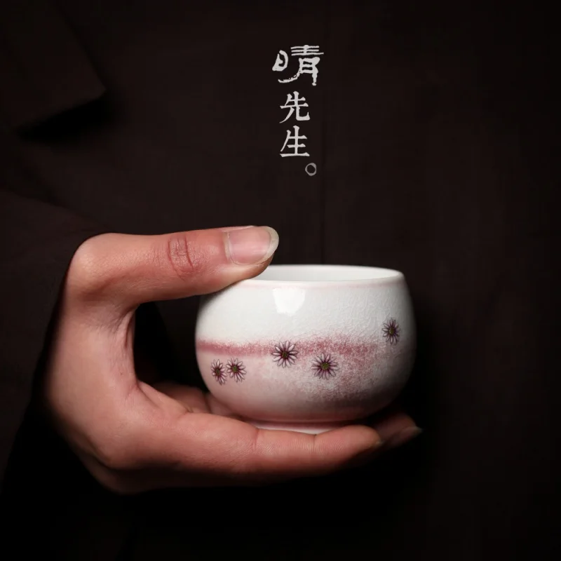 

Чайная чашка, чайная чашка Цзиндэчжэнь, ручная роспись, чашка с маргариткой, античная глазурованная керамическая чашка Kombucha, Женский чайный набор