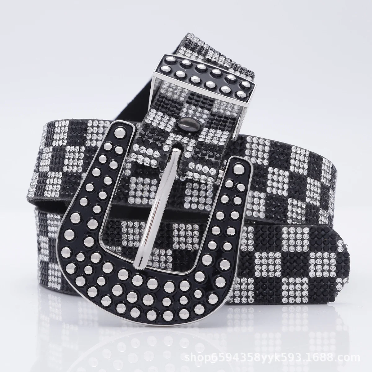 

New Hot Diamond Square Women's Belt Versatile Jeans Belt