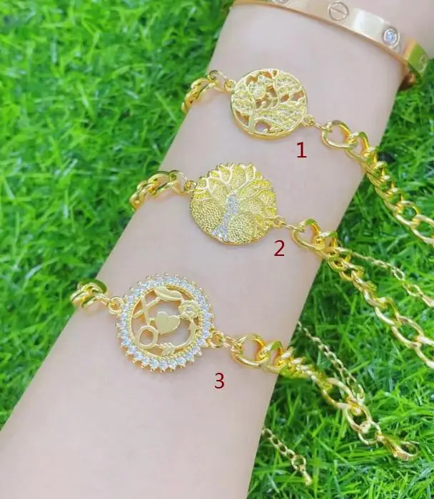 

Браслет-цепочка из кубинской меди с фианитом, 1 шт.