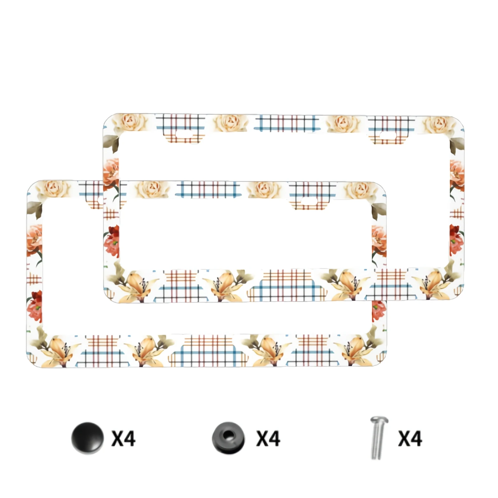 

Рамки номерного знака-2 упаковки, рамки для номерного знака с цветами и сеткой, Универсальный держатель номерного знака для автомобиля Anyako
