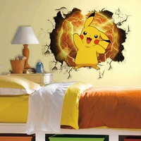 pokemon pikachu wall stickers kawaii cartoon removable pvc stickers wall decoration art decals bed living room home decor