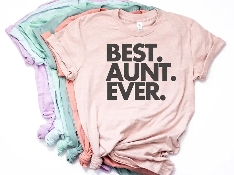 

Best Aunt Ever Gift Aesthetic Female Clothing Fashion Cotton O Neck T-shirt Casual Shirt Short Sleeve Top Tees Streetwear goth