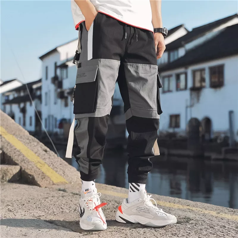 

2023NEW Harem Joggers Men Cargo Pants Streetwear 2022 Hip Hop Casual Pockets Track Pants Male Harajuku Fashion Trousers
