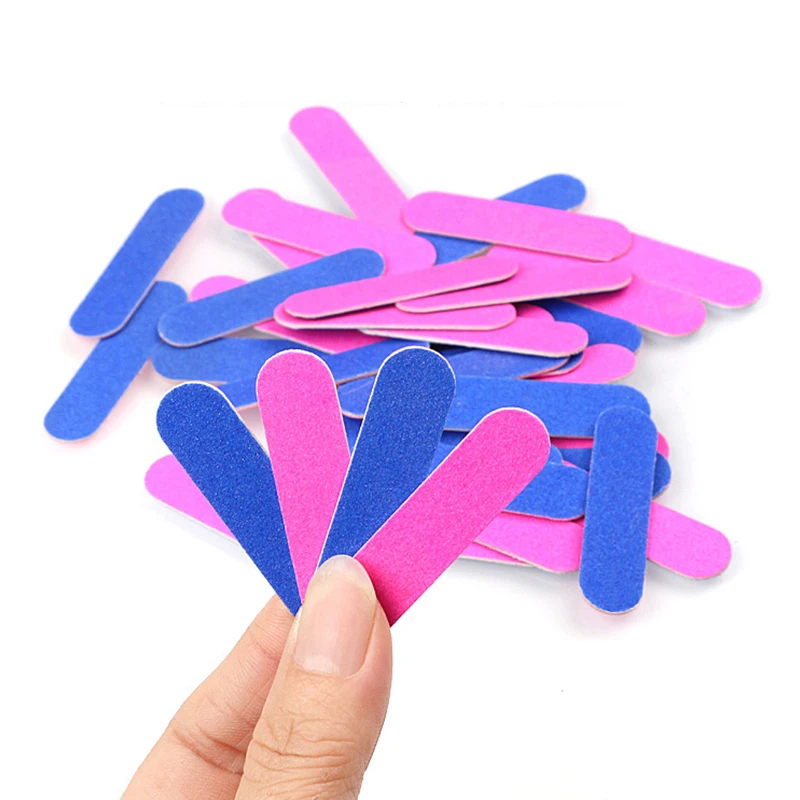 

100pcs Mini Professional Nails Files Double-Sided Nail 100/240 Grit Nail Art Sanding Buffer Block Disposable Manicure Tool