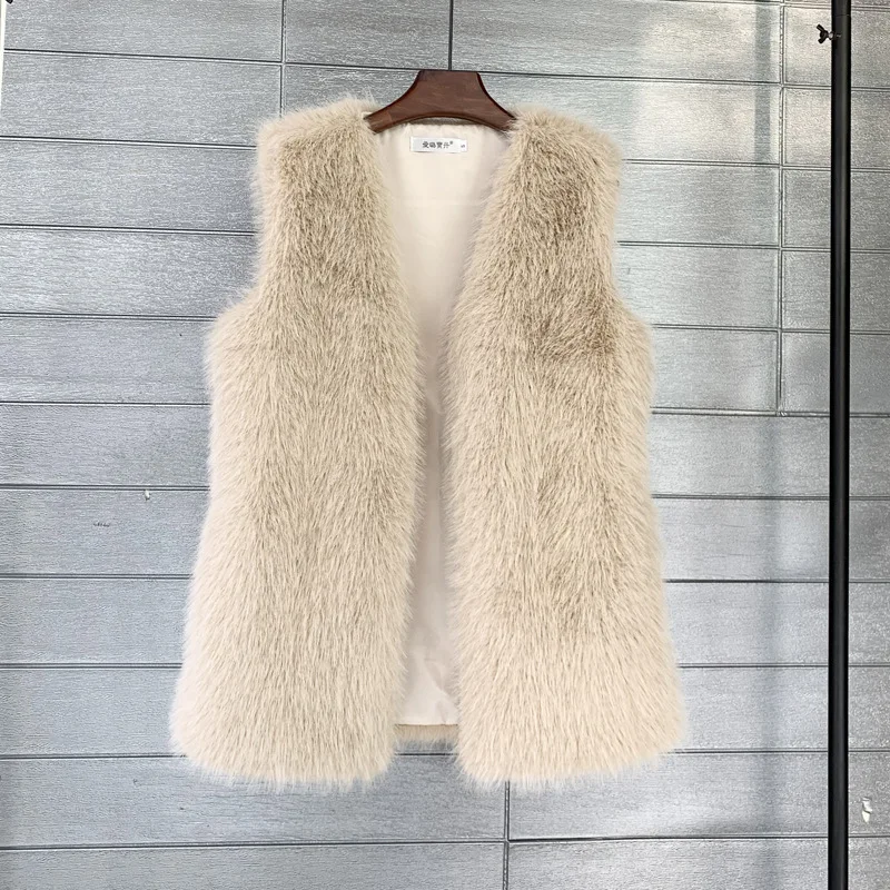 Sleeveless Fur Coat Manteau Femme Hiver Winter Jacket Women 2022 Vest Warm Women Vest Coat Soft Basics  Flocking Top