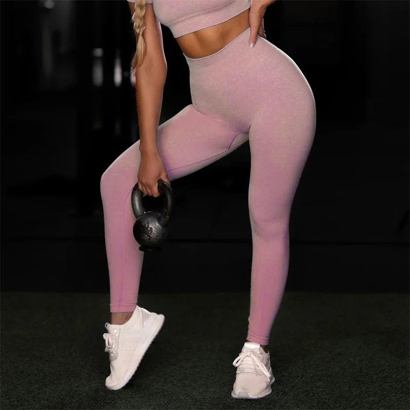 

Sports Leggings Women Solid High Waist Yoga Pants Hip Lift Workout Scrunch Leggin Running Gym Tights Mujer Sexy Fitness Clothing