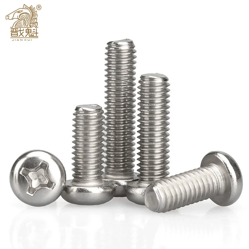 

200/100/50pcs M1 m1.2 m1.4 m1.6 M1.7 M2.5 M3.5 M4 M5 304 stainless steel cross recessed cheese head screw din7985