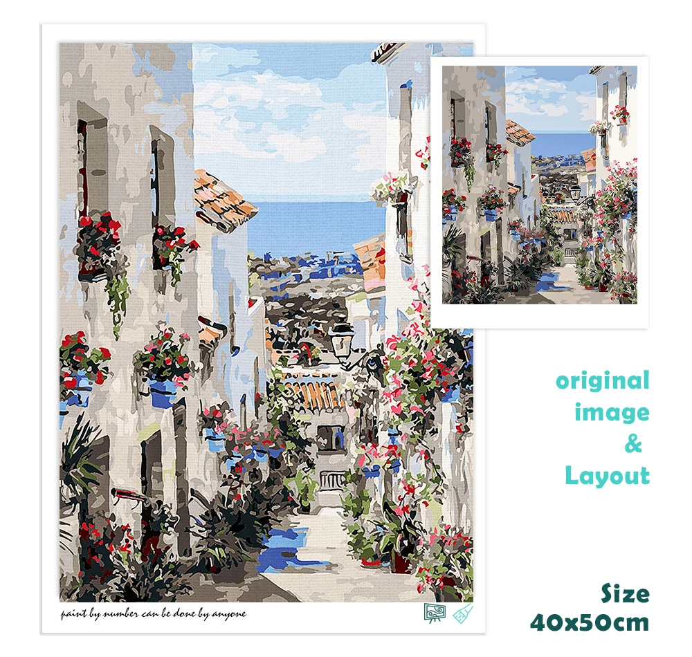 Картина по номерам строительный ландшафт картина на холсте