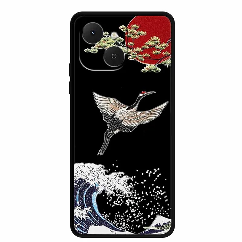 Фото Чехол для телефона Tecno Spark 40C POP 10 Pro 4G, черный, 3D-рельефный, с цветочным узором, мягкий силиконовый чехол-накладка, защитная задняя крышка №2