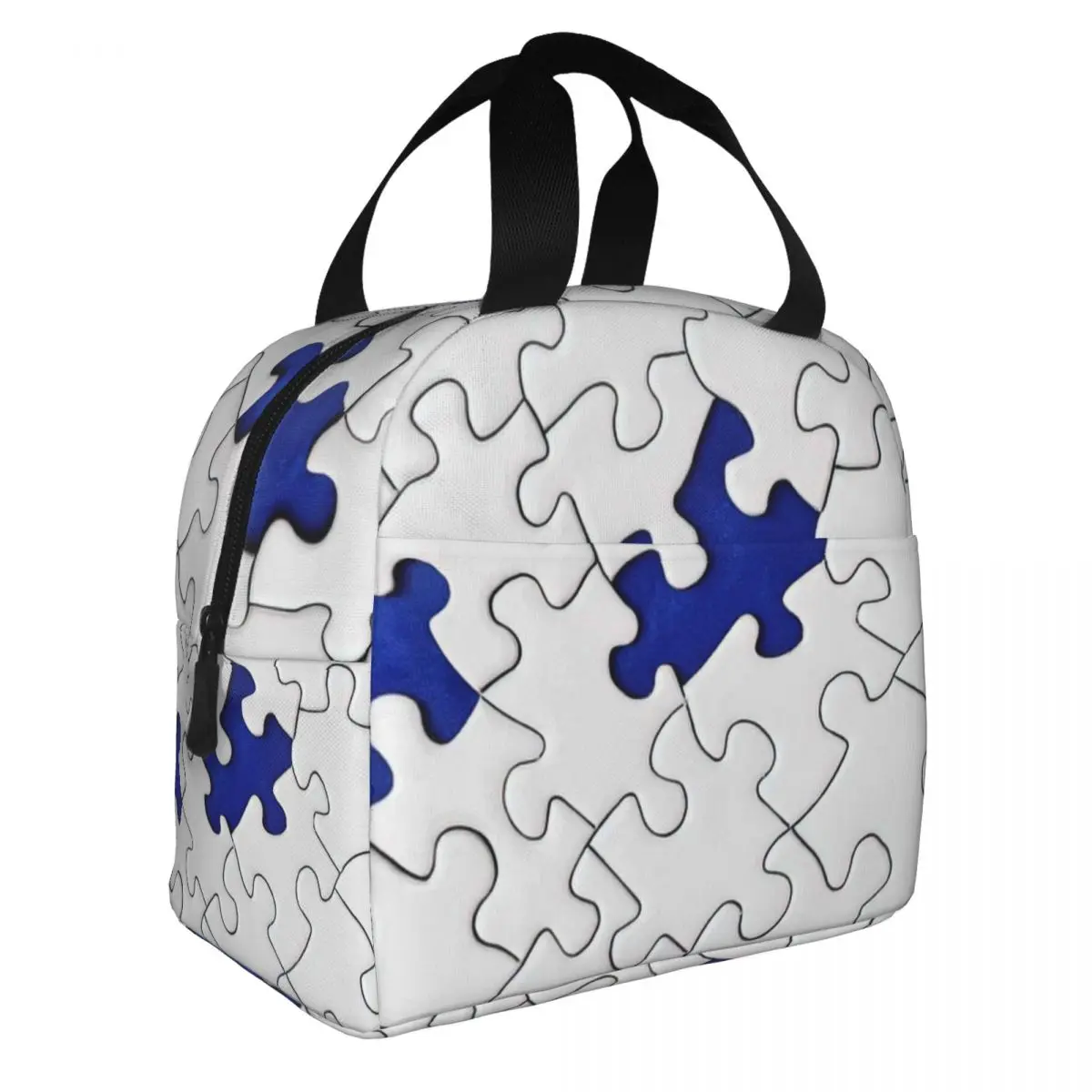 

Puzzle Bonnet Lunch Bento Bags Portable Aluminum Foil thickened Thermal Cloth Lunch Bag for Women Men Boy