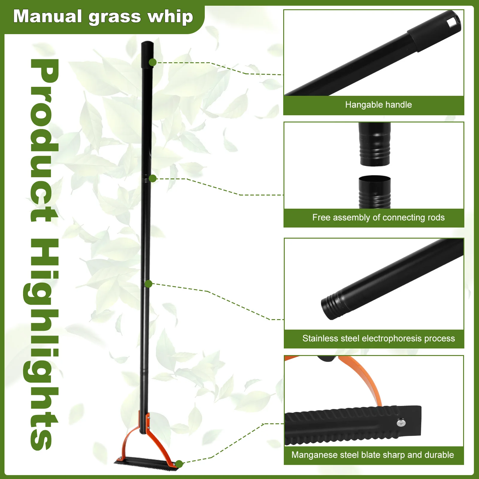 Ручной резак для сорняков с двузубыми стальными лезвиями бренд Toorise корпус из