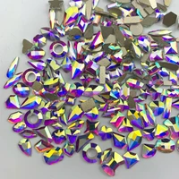 glitter 100pcs mix shape crystal ab flat back 3d nail art rhinestone for diy nails art decoration