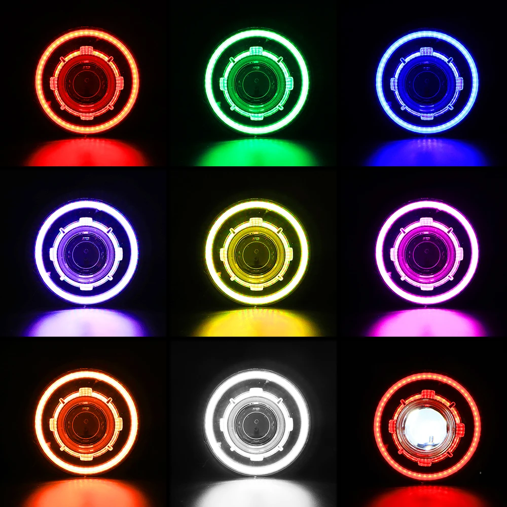Автомобильные аксессуары светодиодные фары 7 дюймов Rgb-лампы изменяющие цвет