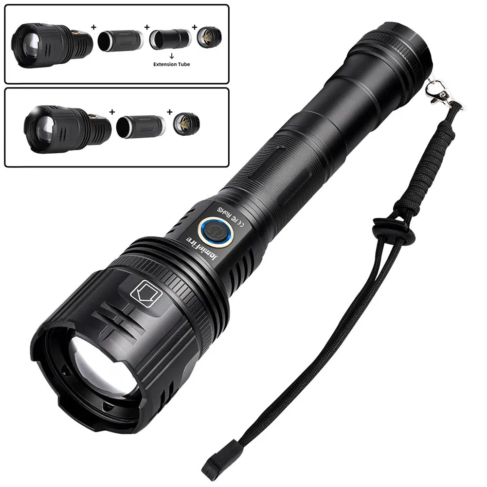 

Camping Flashlight USB Telescopic Zoom LED Longrange Strong Light Torch 30W White Lasers Portable Flash Lights