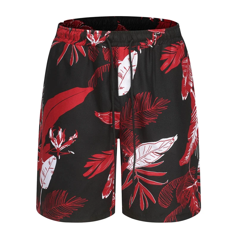 3D Printed Retro Flower Shorts For Men Hawaii Vacation Casual Beach Fashion Trend Tree Leaf Pattern Quick Dry Swim Trunks
